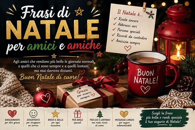 Frasi di Natale per amici e amiche: auguri belli e speciali