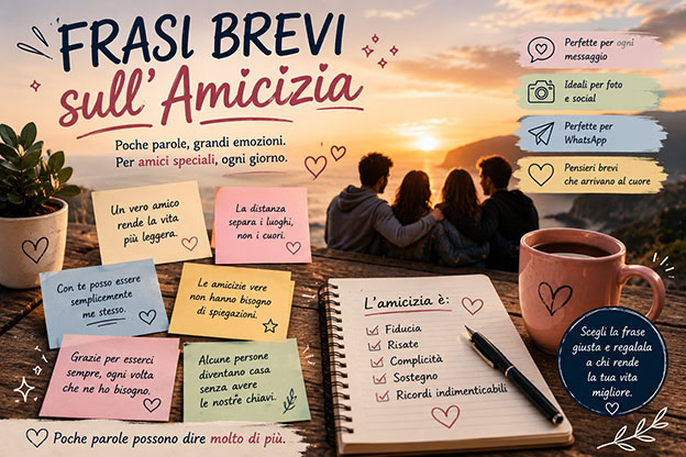 Le più belle frasi brevi sull'amicizia