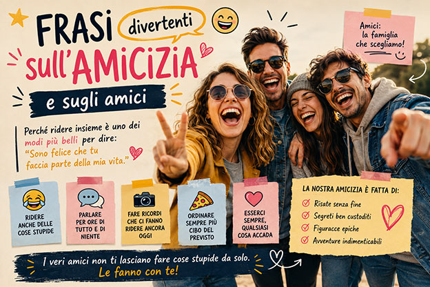 Frasi divertenti sull'amicizia e sugli amici