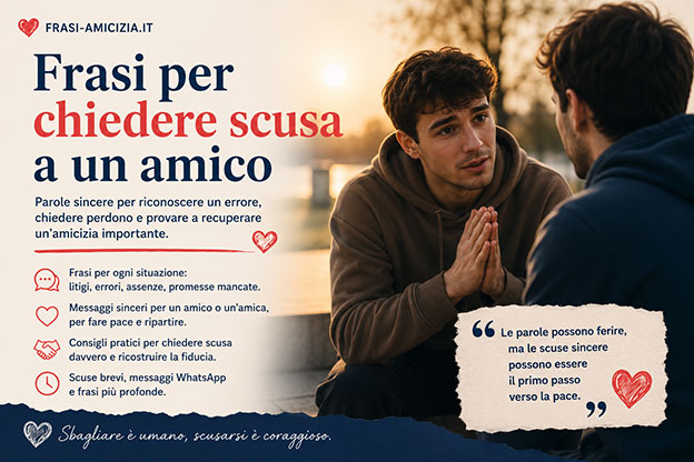 Frasi per chiedere scusa a un amico: parole sincere per farsi perdonare